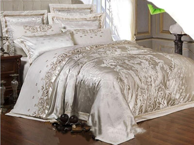 head of the bed Ice Silk Jacquard European Luxury High-end Linen And Cotton Bedding Set - SALE LIKE LUXURY