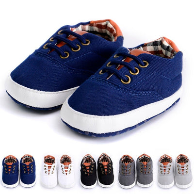 Solid color casual lace soft bottom baby canvas shoes baby shoes toddler shoes - SALE LIKE LUXURY