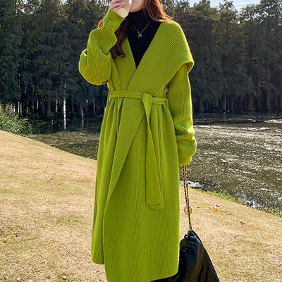 luxury Womens Clothing  Green  Wool Sweater Coat Thickened - SALE LIKE LUXURY