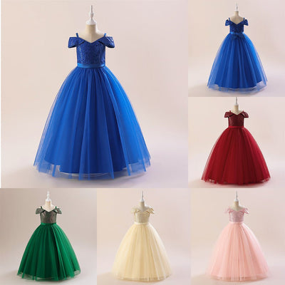 luxury girl cloths Children Straps Sequined Puffy Princess Tulle Skirt - SALE LIKE LUXURY