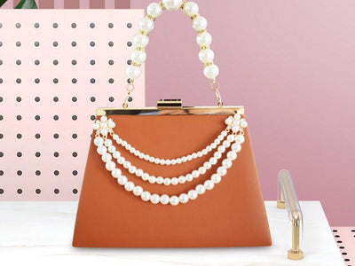 LUXURY WOMEN BAG European And American Pearl Chain Shoulder Bag Sheepskin Pattern - SALE LIKE LUXURY