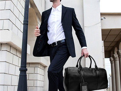 luxury bag Men's Real-leather Traveling Black Gym Bag - SALE LIKE LUXURY