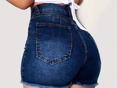 Stretch Slim Fit Ripped Tassel Denim Shorts For Women - SALE LIKE LUXURY