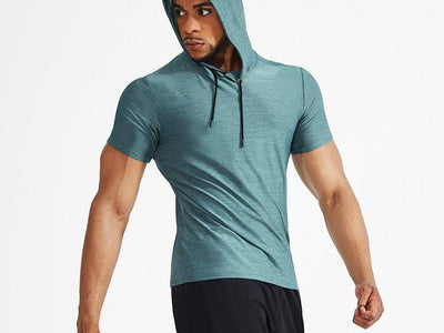 sport t shirt men Summer Basketball Hooded Sportswear Men's Short Sleeve - SALE LIKE LUXURY