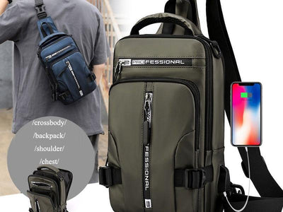 school bag Crossbody Bags Men Multifunctional Backpack Shoulder Chest Bags - SALE LIKE LUXURY