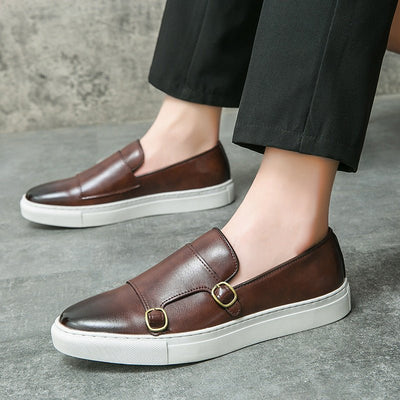 leather slip on shoes