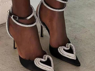 black Heart Heels Shoes